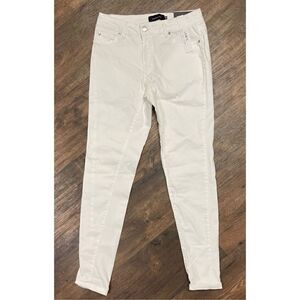 Tahari Jamie Mid Rise Roll Cuff Skinny White Jeans 8/29 New